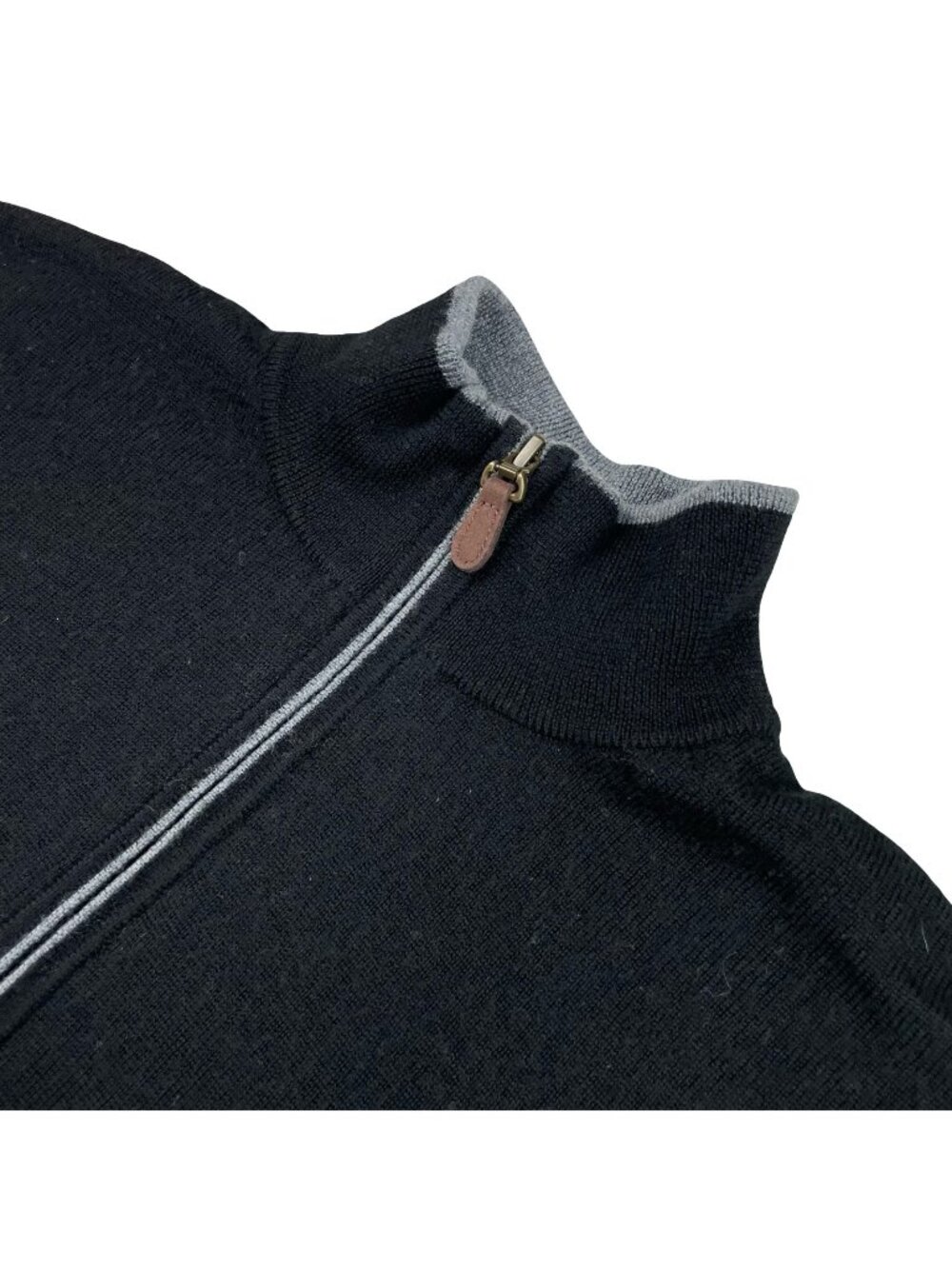Kirkland Men's 100% Extra Fine Merino Wool 1/4 Zip Pullover Sweater Black • XL